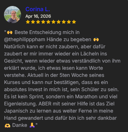 Bewertung von Corina L. mit fünf Sternen